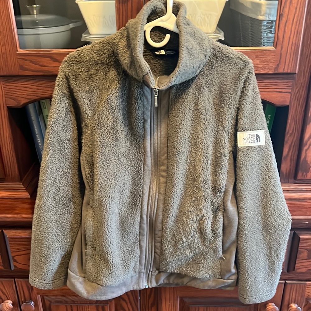 Olive green North Face Sherpa Jacket